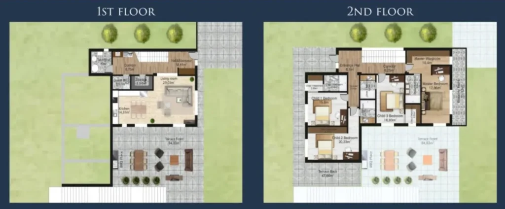 Dwupoziomowa willa z tarasem o powierzchni 225 m² w