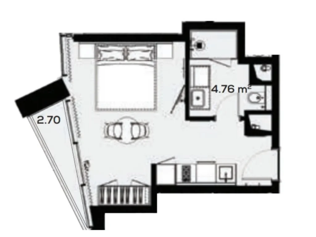32,5 m²'lik, tadilatı tamamlanmış hazır stüdyo daire,