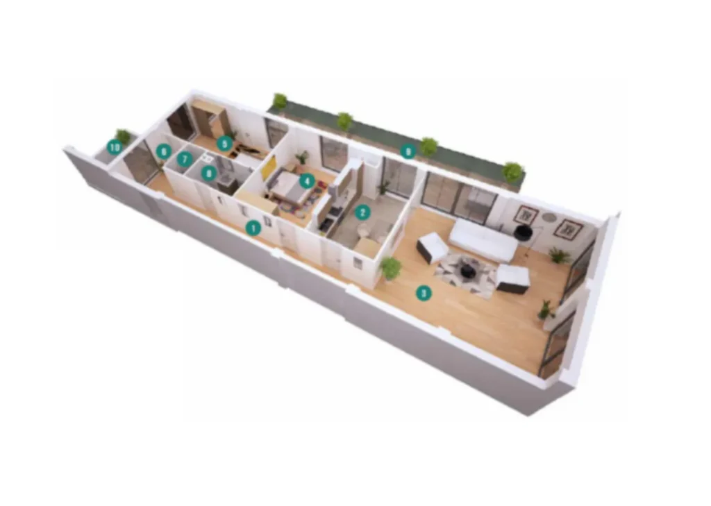 178,3 m²'lik lüks 2 odalı daire,
