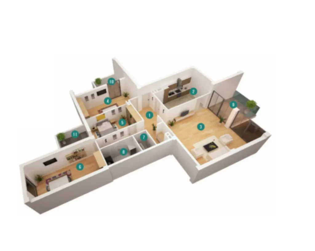 178,3 m²'lik lüks 2 odalı daire,