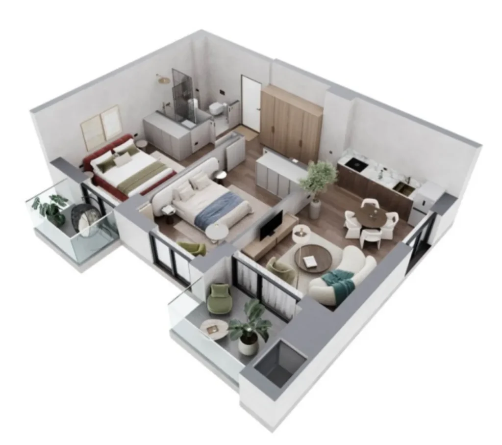 Útulný jednopokojový byt o rozloze 49,1 m² v