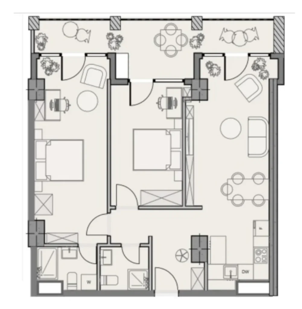 Světlý a prostorný jednopokojový byt o rozloze 61,8 m² v