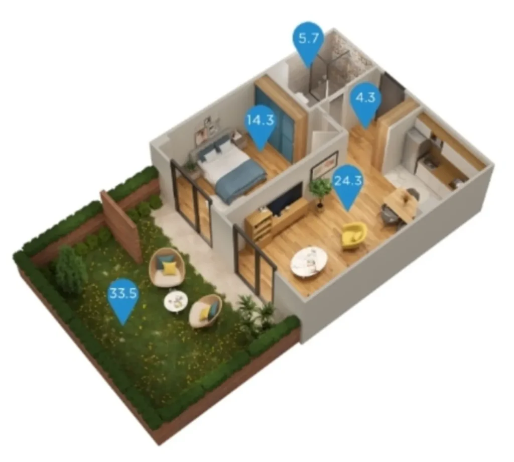 Un monolocale moderno e essenziale di 82 m² a