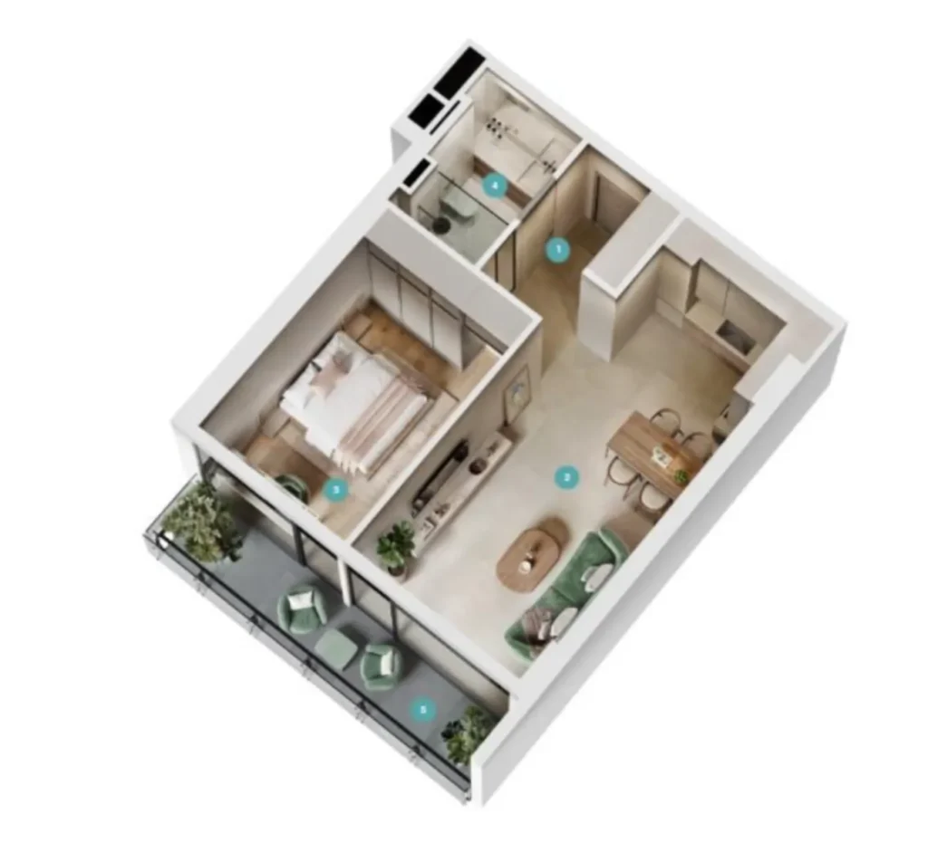 Un trilocale armonioso e spazioso di 60 m² a