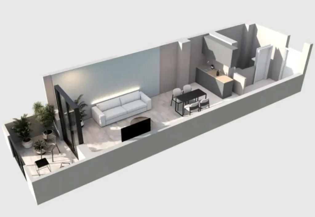 A luxurious penthouse with a huge 42.6 m² terrace in