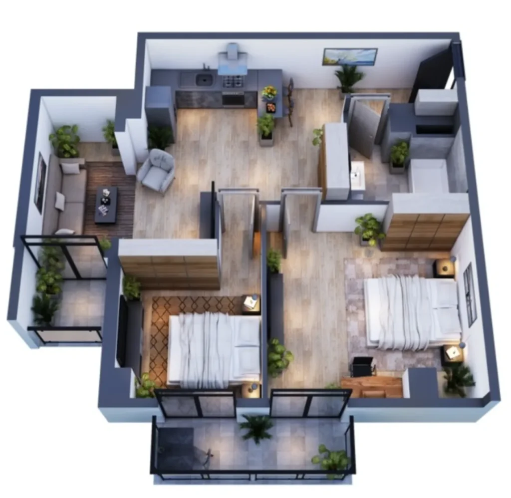 Просторная двушка в зелёном Ваке 81.5 м² в