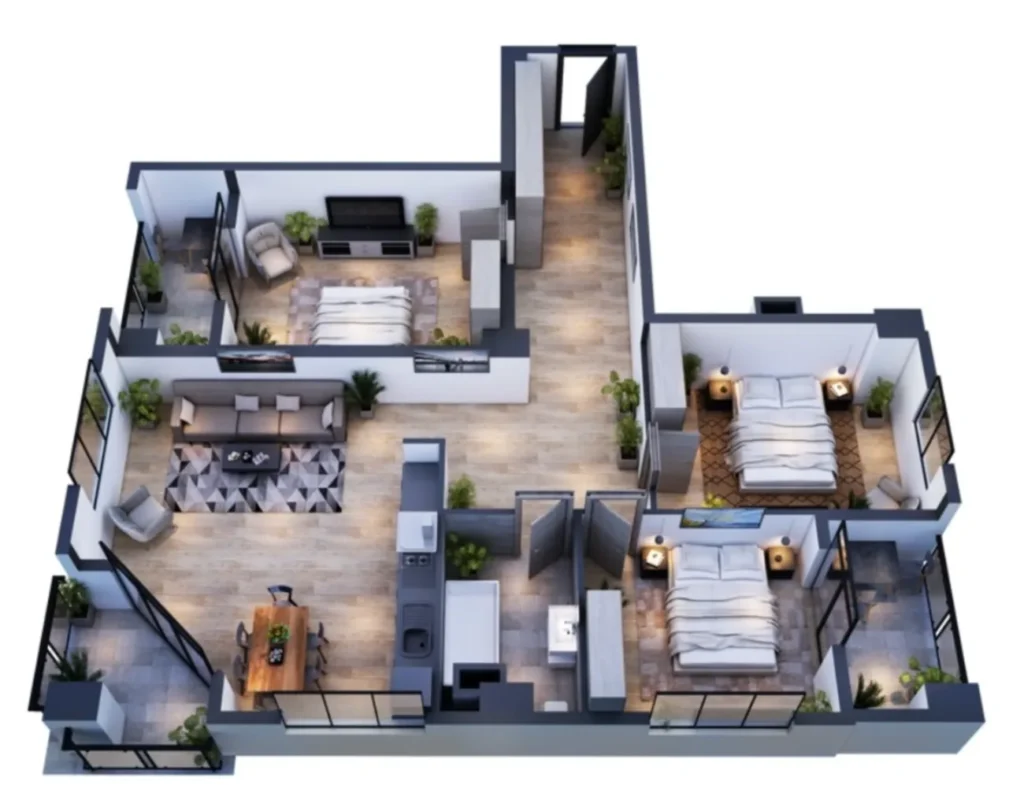 Просторная двушка в зелёном Ваке 81.5 м² в