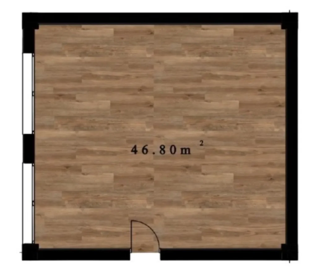 Balkonlu ve manzaralı, 46,8 m²'lik konforlu iki odalı daire,