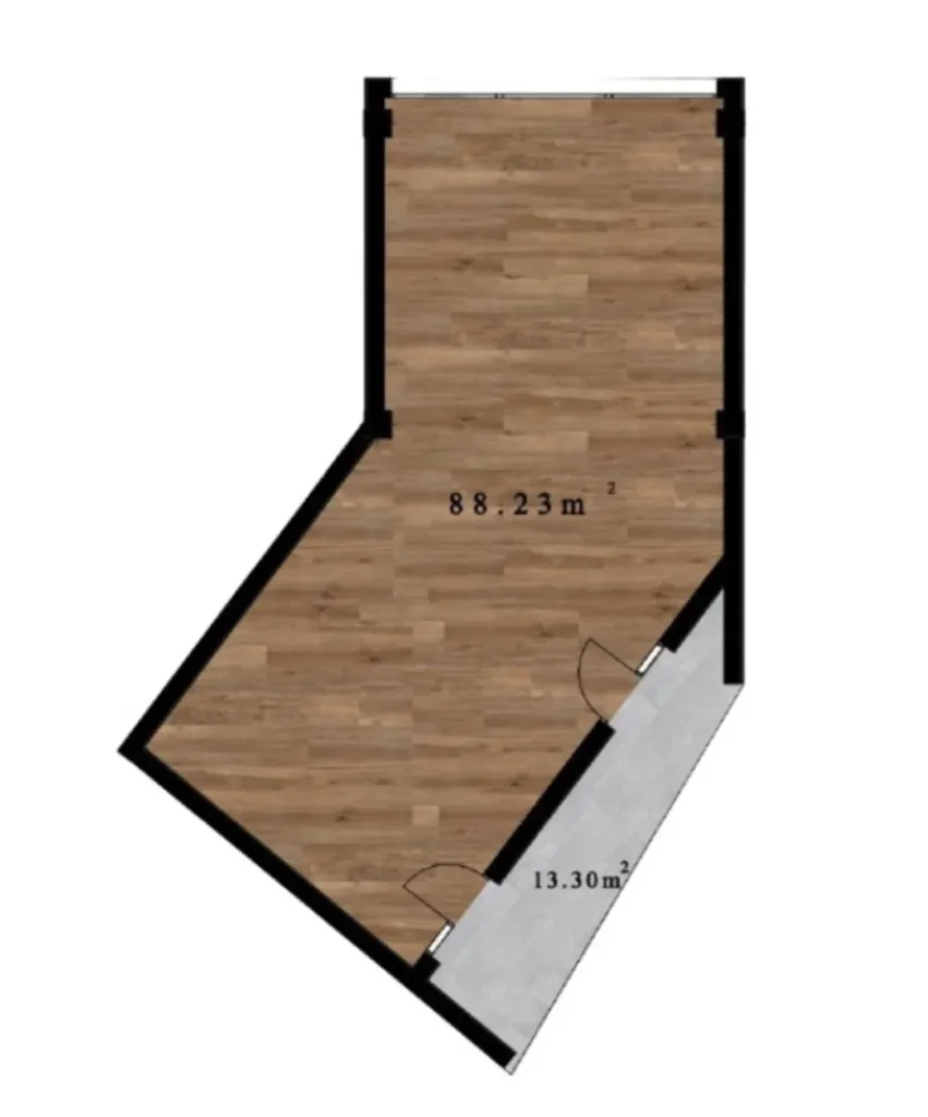 Göl manzaralı, 46,8 m²’lik açık plan daire,