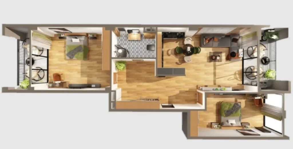 Luminoso piso de dos habitaciones en el barrio de Vake, de 105,4 m², en