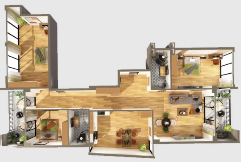 Amplio piso de 3 habitaciones, de 147,1 m², en