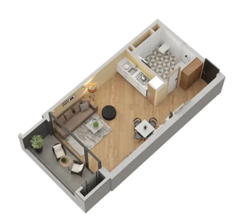 Stilvolles Studio mit Panoramablick, 36,9 m² in