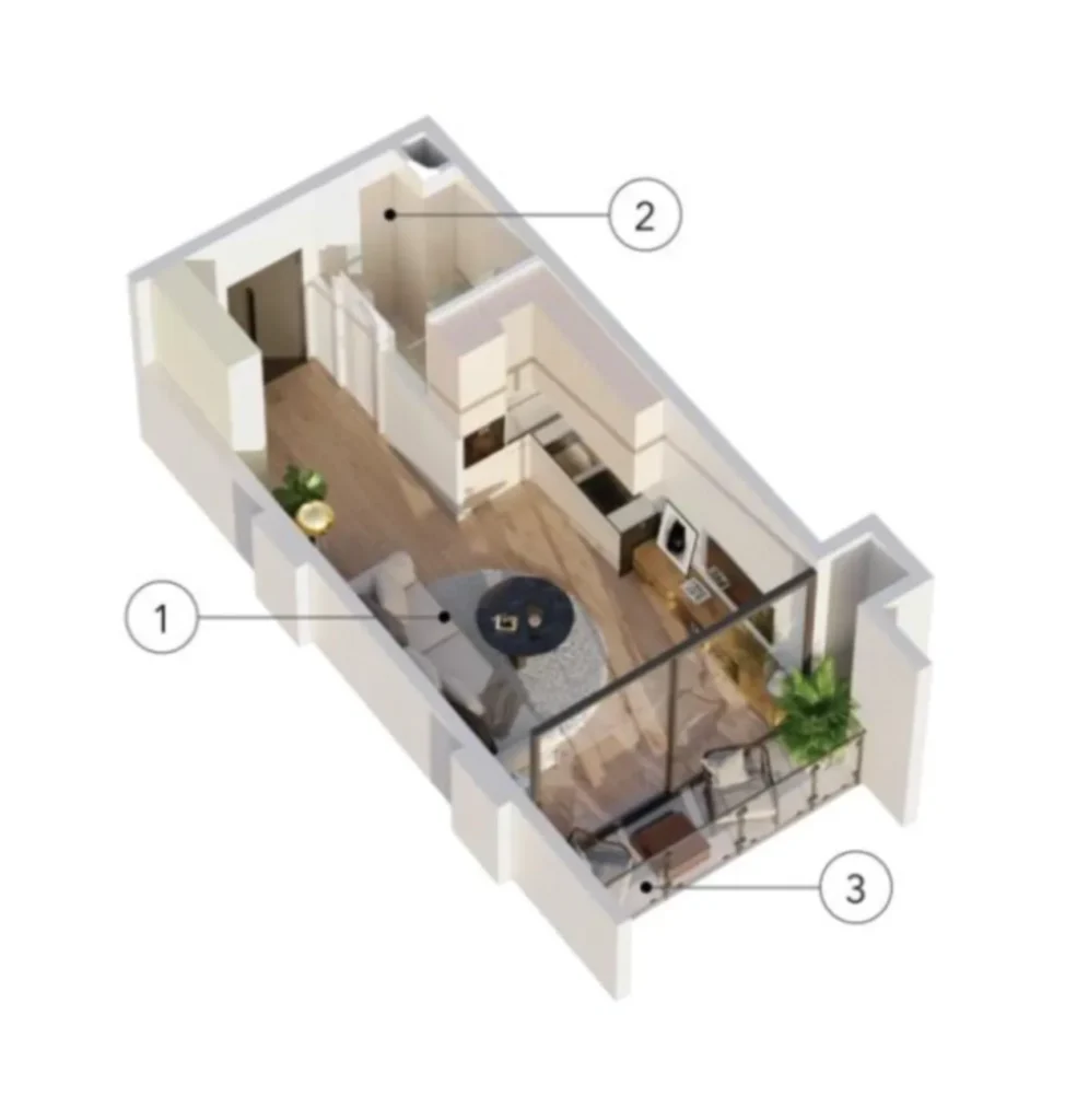 Chambre triple haut de gamme de 40,7 m² à