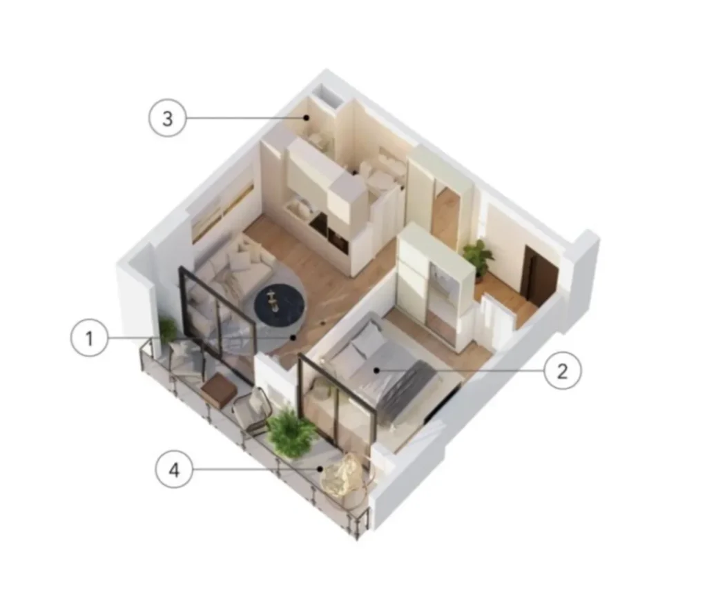 Spacieux studio à Vake avec un balcon de 56,7 m² à