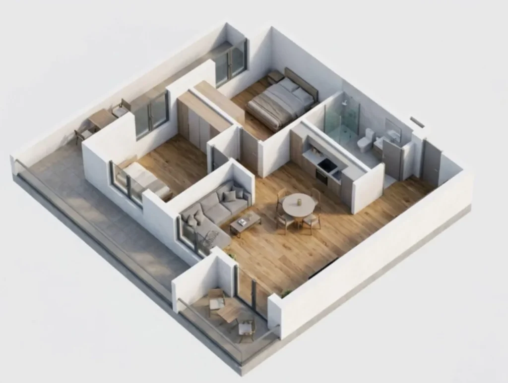 Gemütliche Einzimmerwohnung in einer grünen Gegend, 77,5 m² in