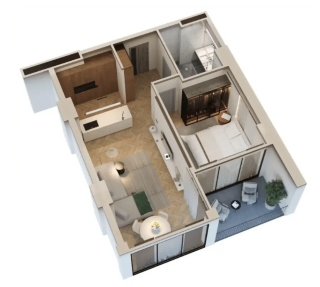 A cosy one-bedroom flat near the Old Town, 57 m² in