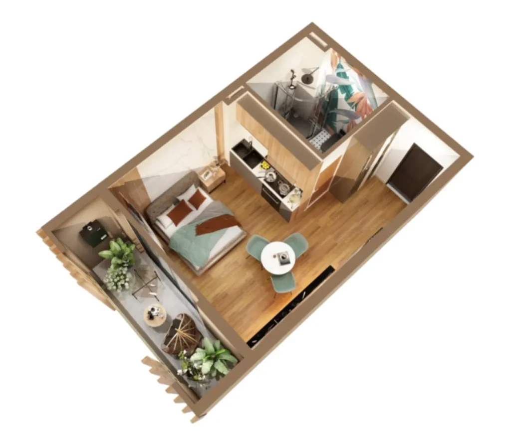 A luxurious 4-room flat with panoramic views, 27.6 m², in
