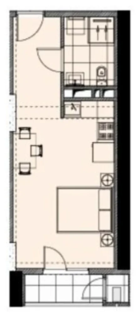 Una villa de 3 habitaciones, armoniosa y espaciosa, de 34,1 m² en