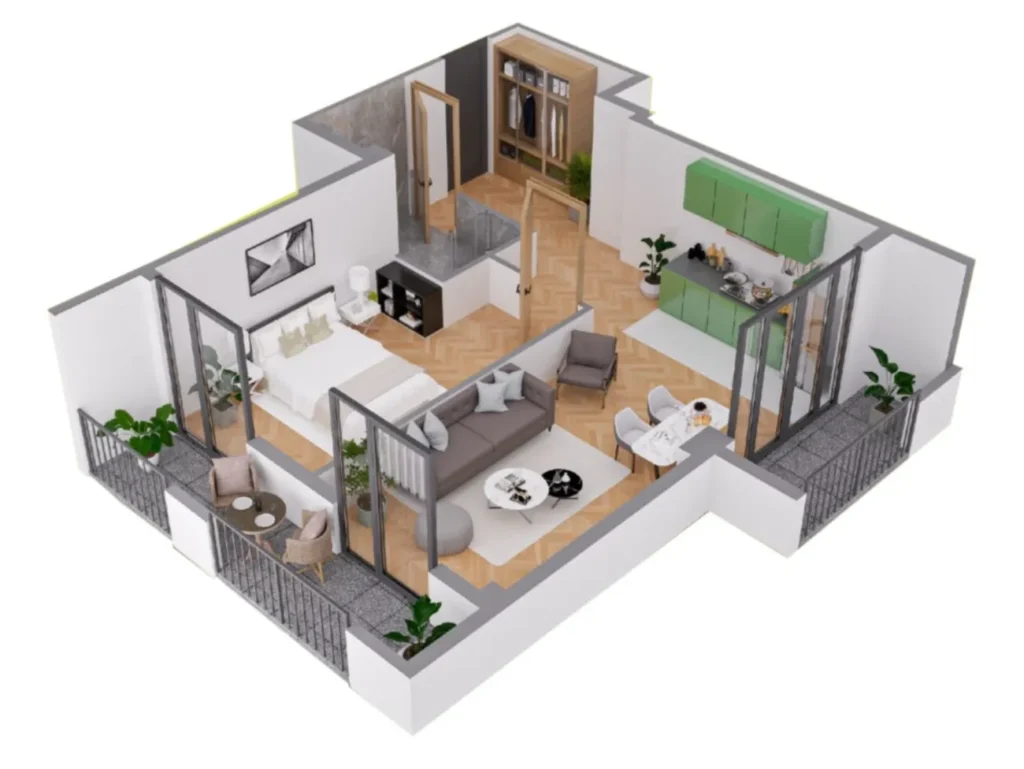 Prostorný třípokojový byt o rozloze 50,6 m² v