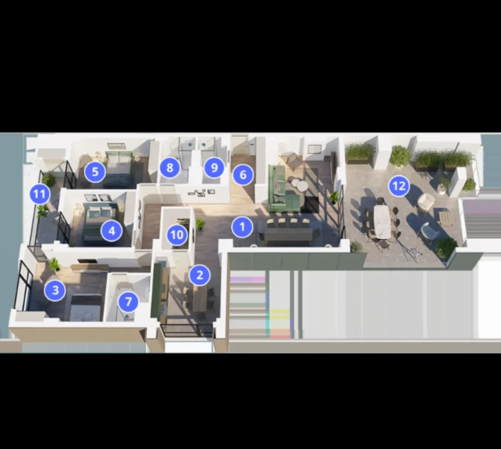 Роскошная трёхкомнатная квартира в Сабуртало 226.1 м² в