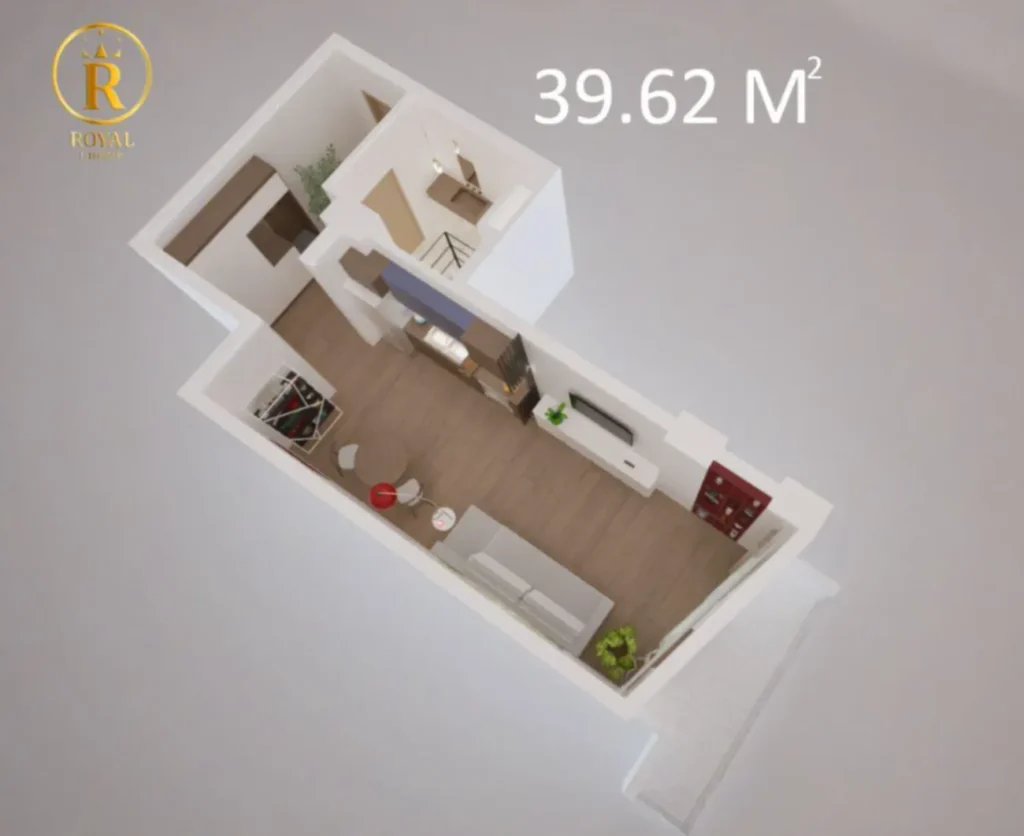 Luksusowe trzypokojowe mieszkanie przy ulicy Saburtalo o powierzchni 39,62 m² w