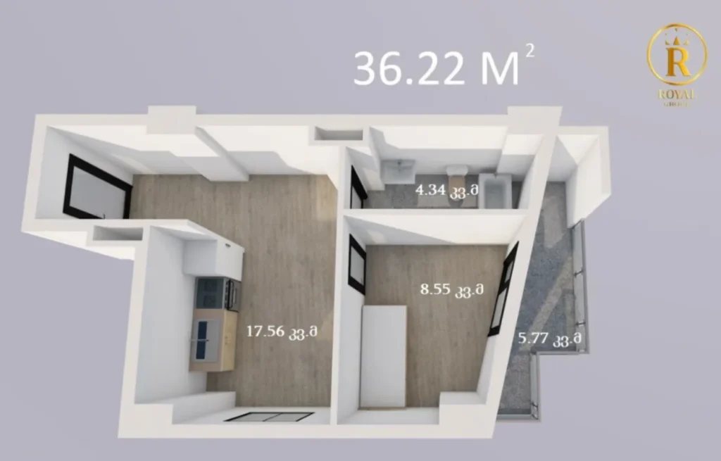 Nowoczesny apartament o powierzchni 39,62 m² w