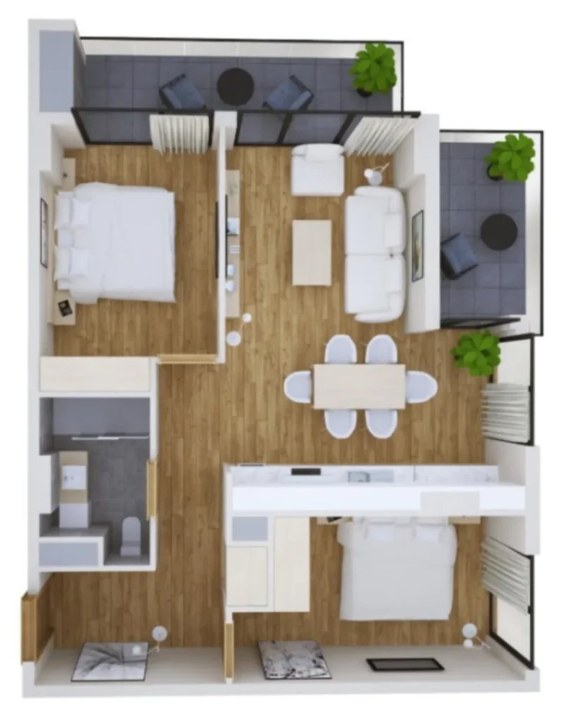 1+kk s výhledem na hory, 91,5 m² v