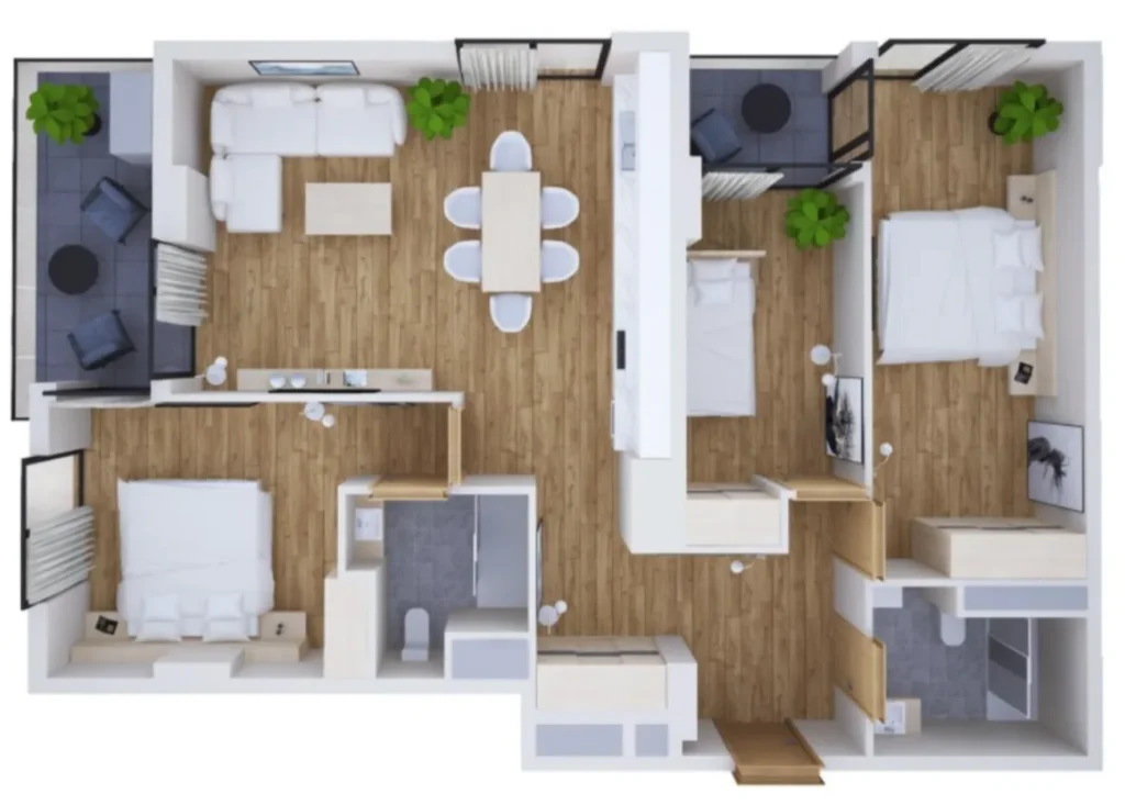Dvoupokojový byt s výhledem na hory o rozloze 118,4 m² v