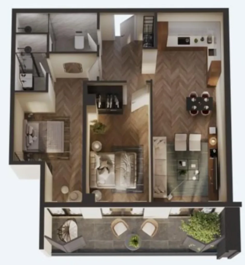 1+kk s panoramatickým výhledem na hory, 89,7 m² v