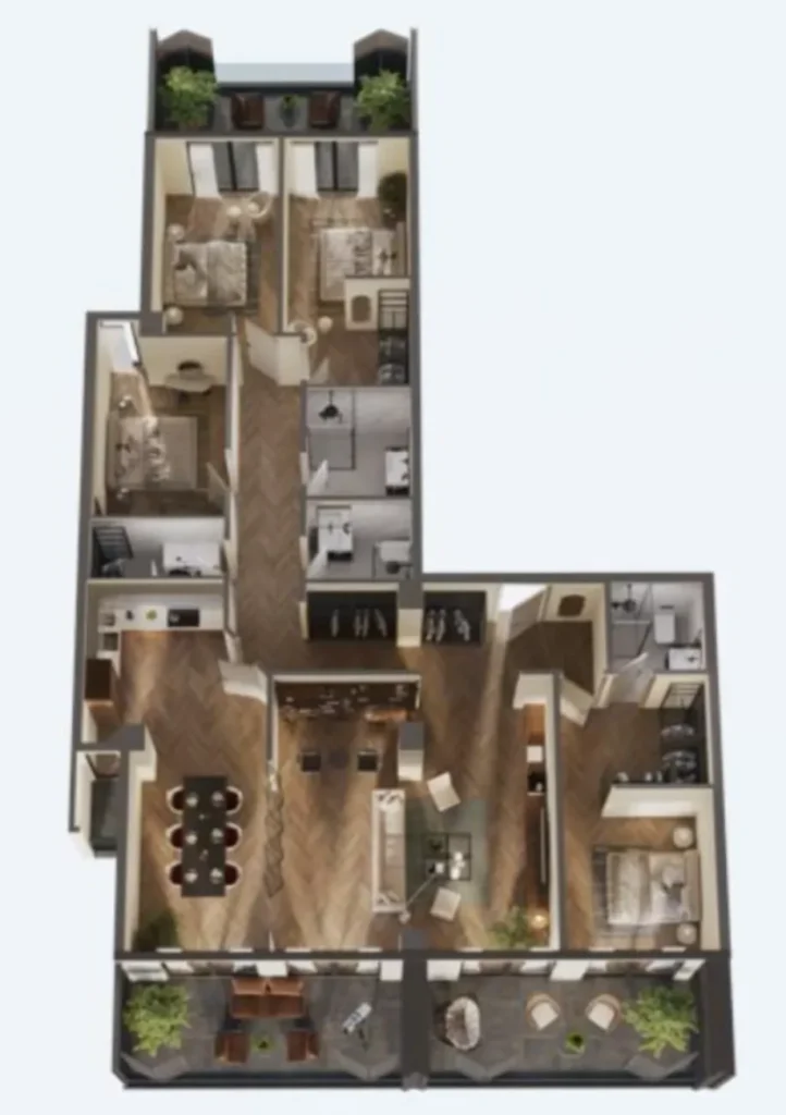 Mieszkanie trzypokojowe z widokiem na góry, 215 m² w