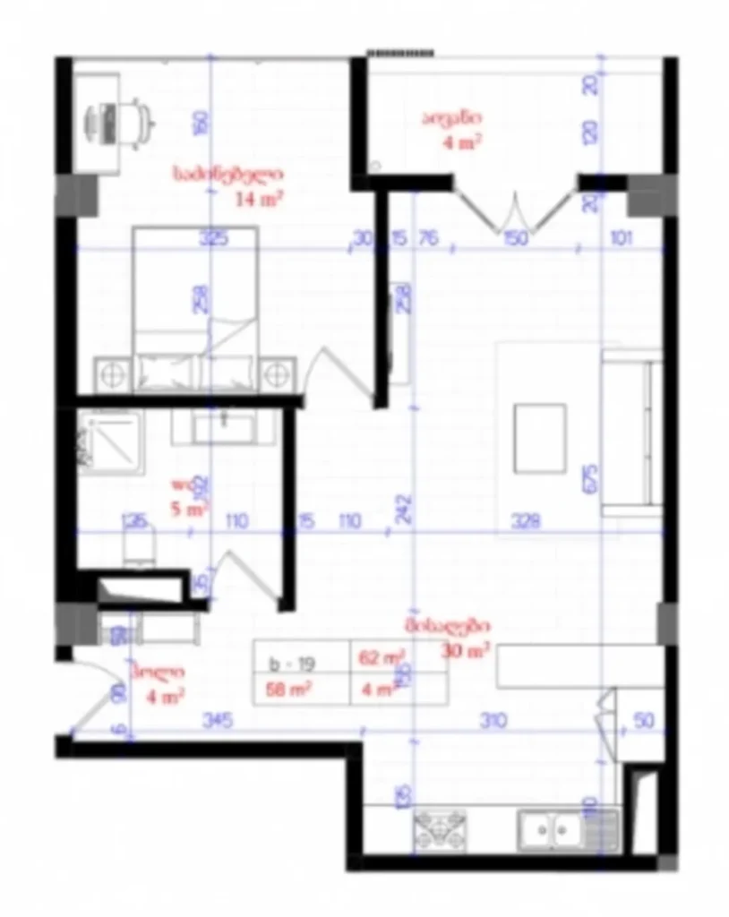 Appartamento familiare di tre locali in un quartiere prestigioso, 62 m² a