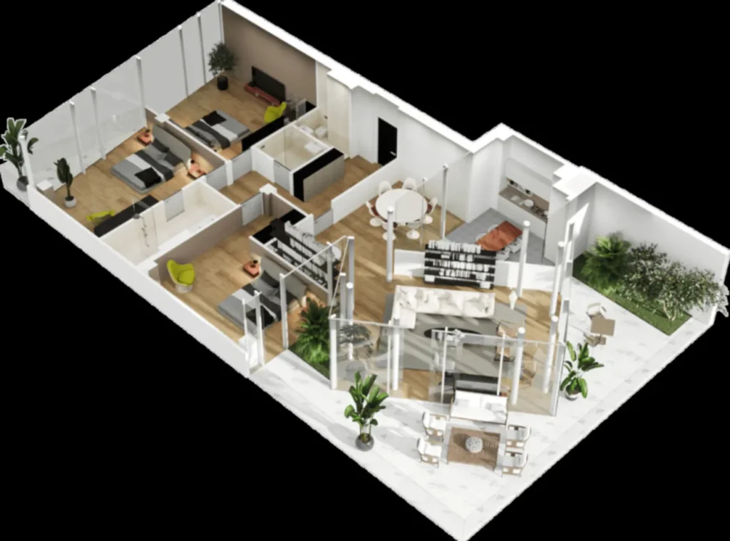 Впечатляющая 2-комнатная квартира 209.86 м² в