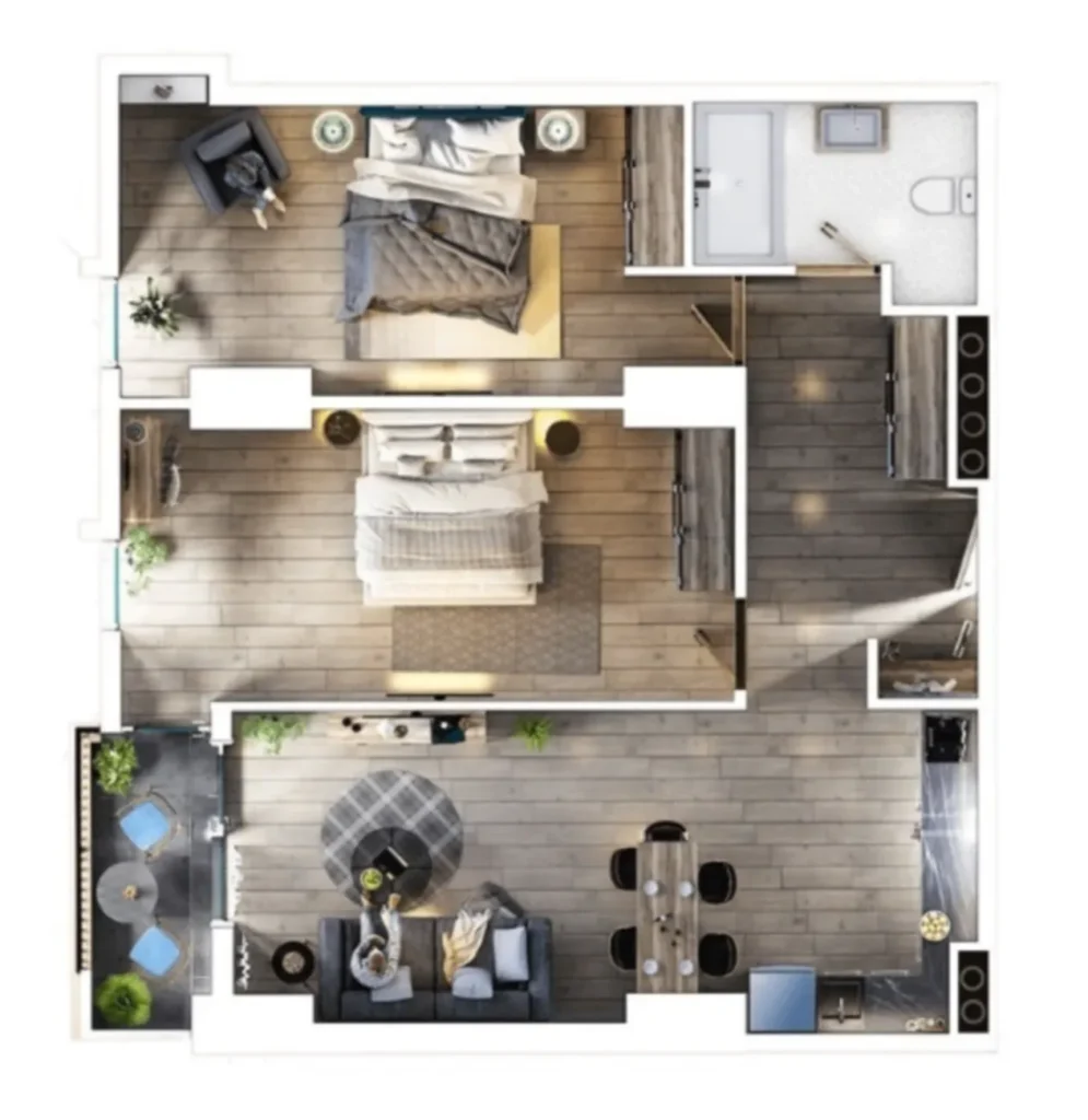 A stunning 2-bedroom flat measuring 82.9 m² in