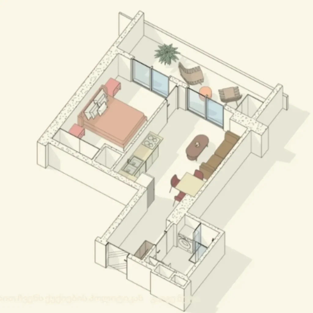 Простора 3-кімнатна квартира площею 55,58 м² у