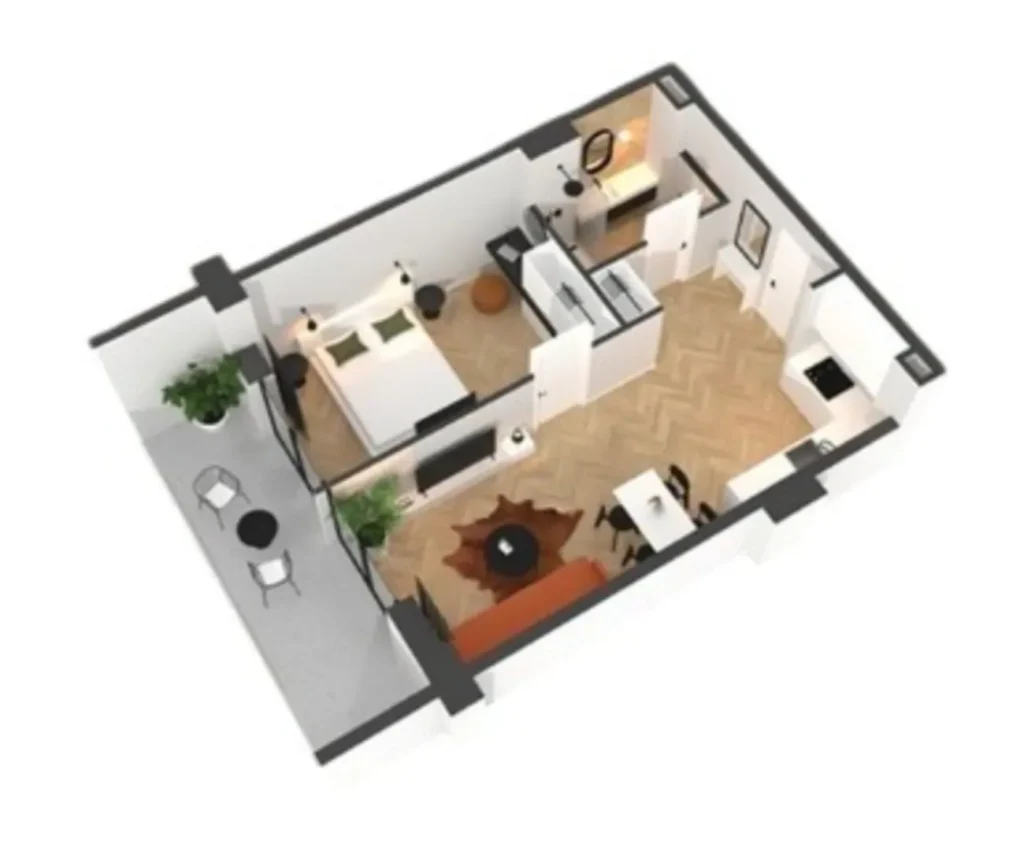 Estudio compacto con vistas a Saburtalo, de 29 m², en