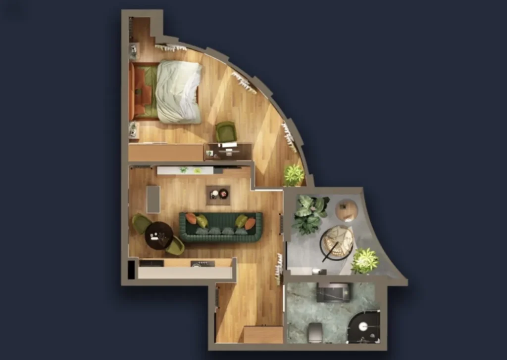Útulný jednopokojový byt u stanice metra Achmeteli, 35,47 m² v