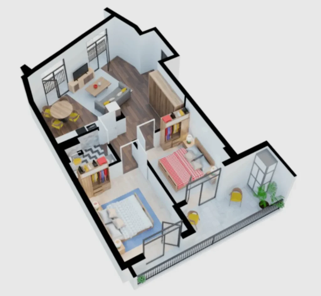 Appartement haut de gamme de trois pièces de 79,5 m² à