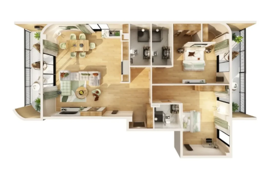 Lussuoso bilocale con 143,8 m² di spazio a disposizione in