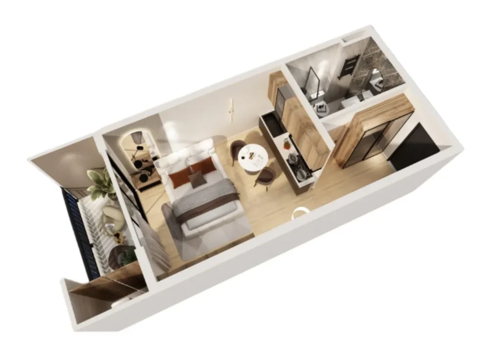 Monolocale classico di 32,2 m² a