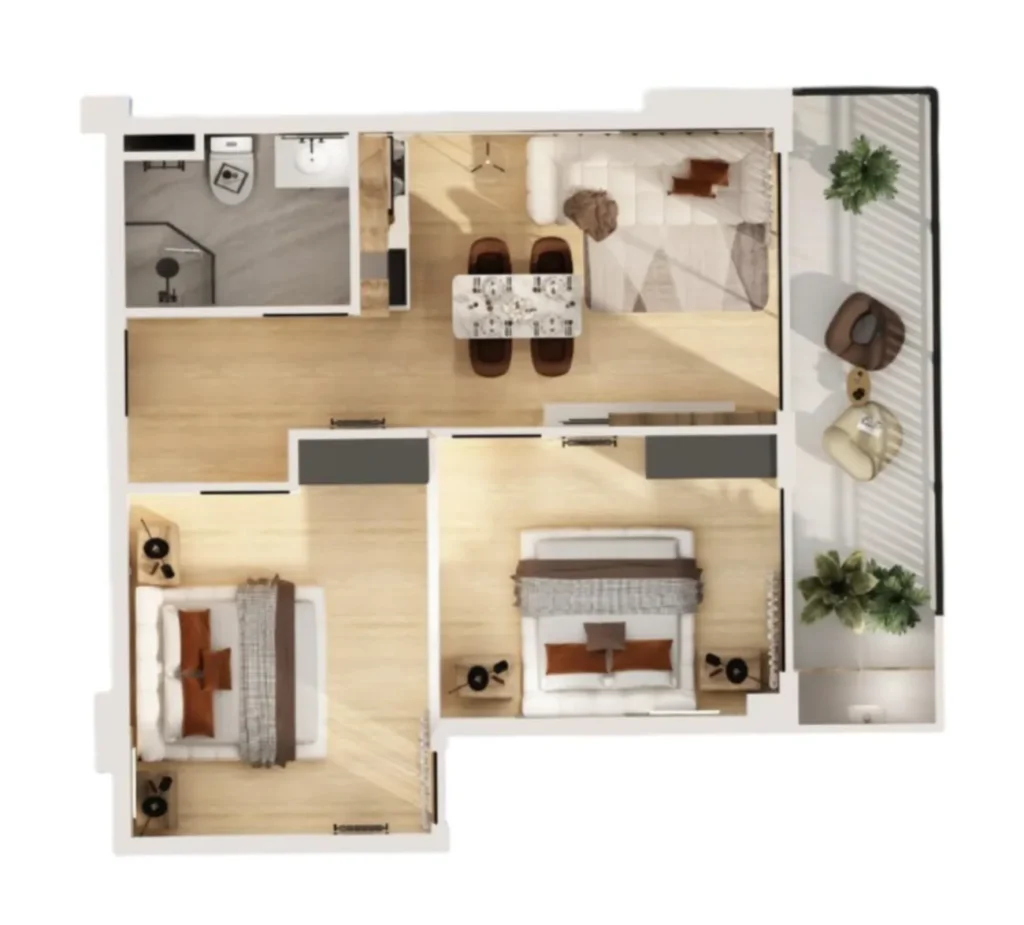Pratico monolocale di 50,2 m² a