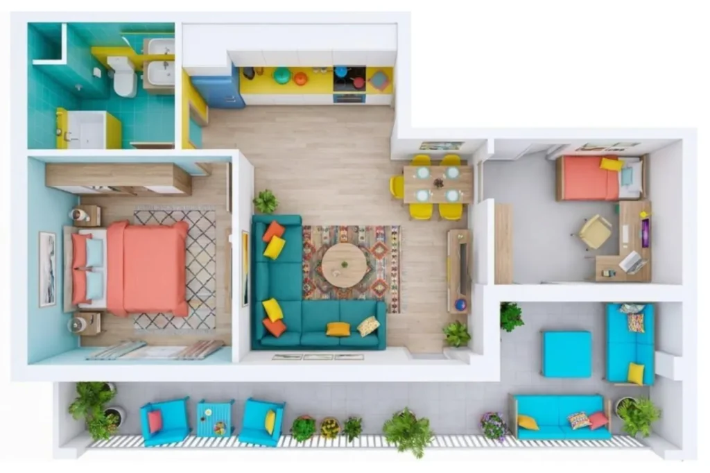Praktyczne dwupokojowe mieszkanie w Gldani o powierzchni 62,6 m² w