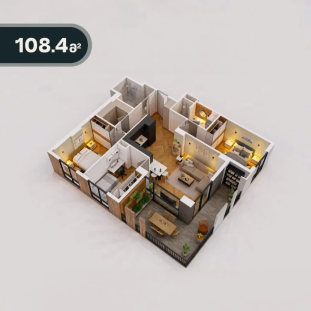 Wygodne dwupokojowe mieszkanie o powierzchni 69,5 m² w